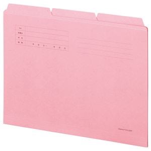 （まとめ） TANOSEE カットフォルダー3山 A4 ピンク 1組（3冊） (×20セット)