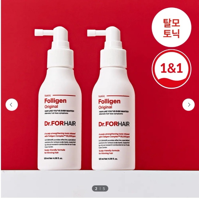 [1&1産毛トニック] ドクターフォーヘアポリジェン頭皮トニック120ml+120ml企画 / 脱毛ケア頭皮強化+ポリジェンシャンプー70ml贈呈企画