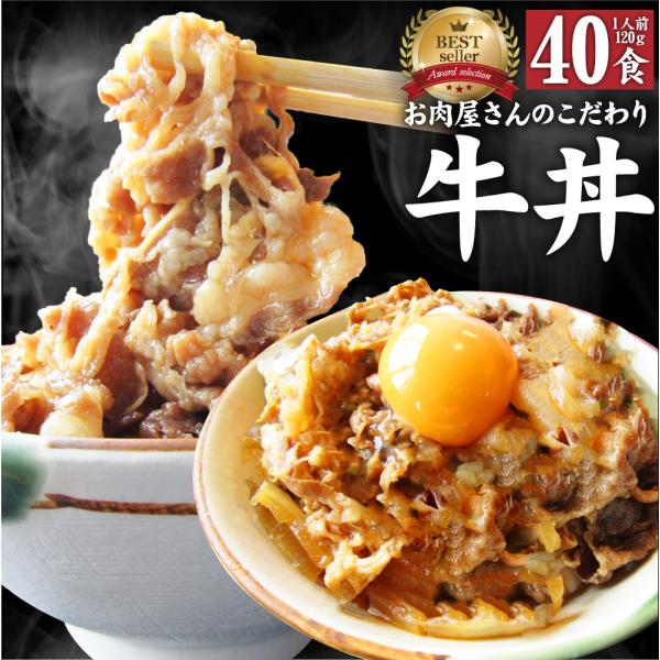 牛丼 牛丼の具 40個セット お肉屋さんのこだわり たっぷり牛肉の簡単牛丼 1食120g