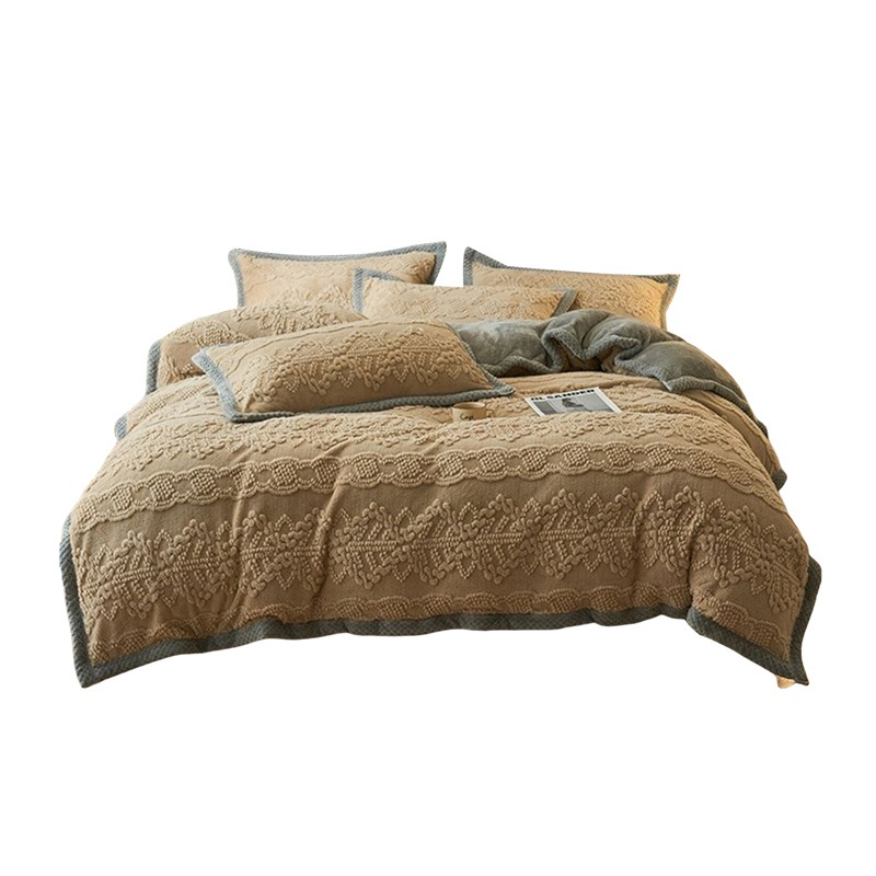 フランネル 布団カバー セット 厚手 ボア シングル ダブルサイズ マイクロファイバー 発熱毛布 裏起毛 あったか もふもふ 肌触り良い 北欧風 格子柄 保温 寝具 冬 洗える