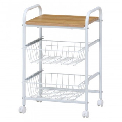 不二貿易 C/D:15421 キッチンワゴン FBC-01-1 WH/NA 15421
