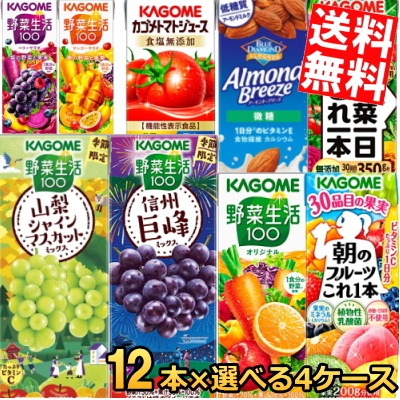 12本単位で4種類を選べる カ ゴ メ 200ml紙パックシリーズ選べる48本セット トマトジュース 野菜生活100 野菜一日これ一本 野菜ジュース やさいジュース 巨峰 シャインマスカット 3day 4,886円