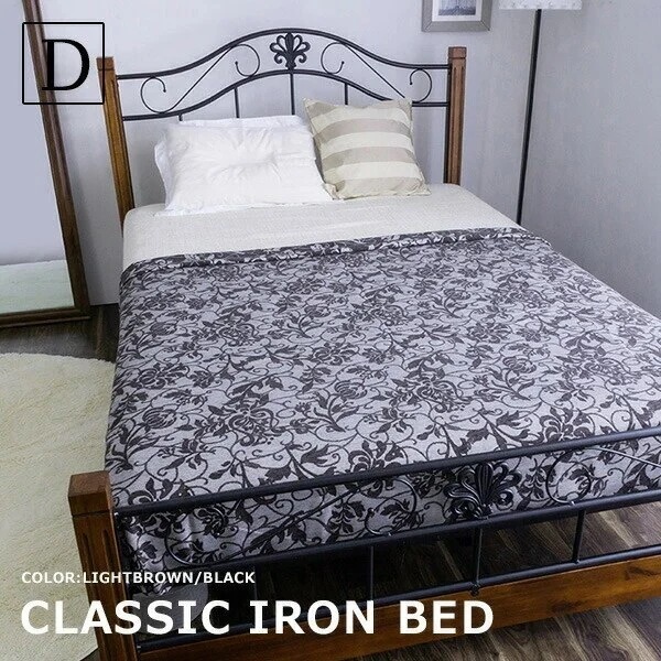ダブル】ヴィンテージ風 アイアンベッドフレーム ダブルベッドフレーム