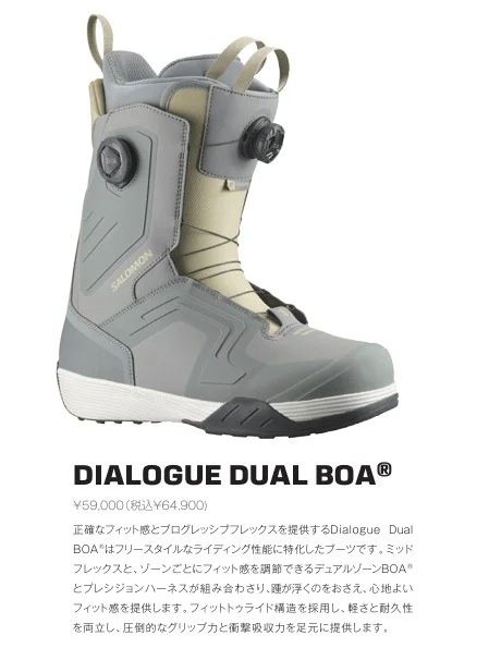 新品未使用 25-26 SALOMON BOOTS DIALOGUE DUAL BOA BLACK/BLACK/WHITE 26.5cm 土日祝発送OK 22 サロモン