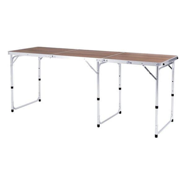 フォールディングテーブル ワイド D60 ブラウン 幅180×奥行き60×高さ54/62/70cm ODL-557