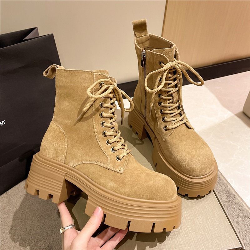 裏起毛ファッション ショートブーツ 厚底シューズ フリース 欧米 流行り おしゃれ 身長アップ 着痩せ 美脚 マーディンブーツ 厚底靴 裹起毛 スノーブーツ 母の日