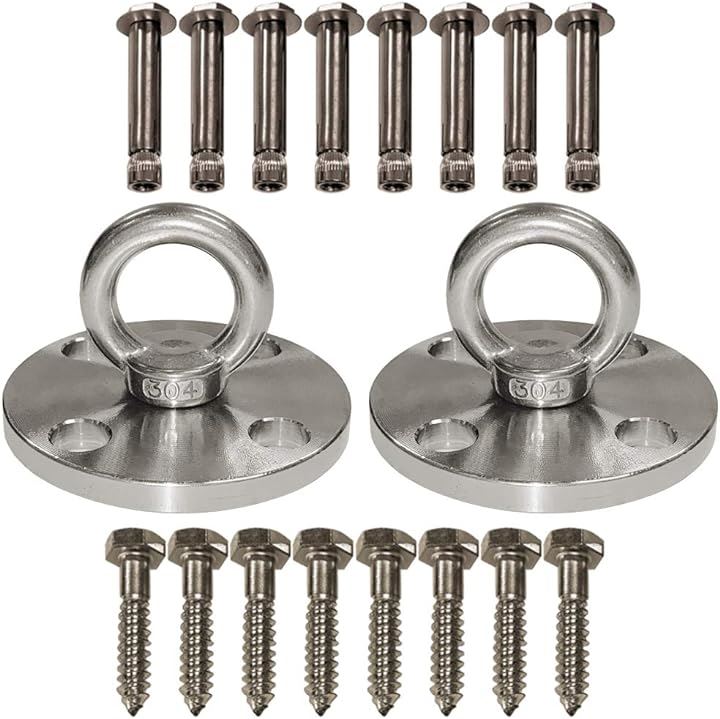 天井フック ステンレス 吊り下げ金具 エアリアルヨガ ハンモック ハンキングチェア 2P( 固定2P)