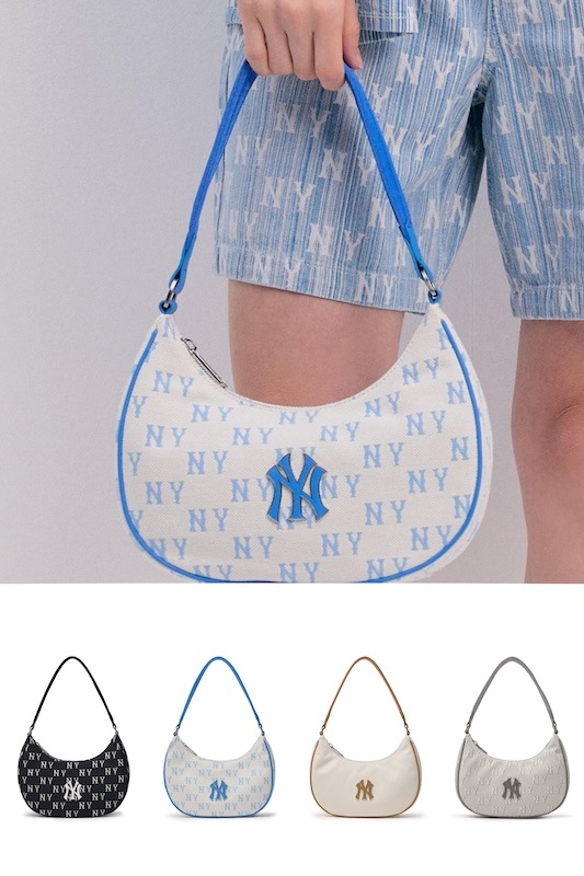 3ABQS014N韓国最新人気クラシックモノグラムジャカードホボバッグニューヨークヤンキース