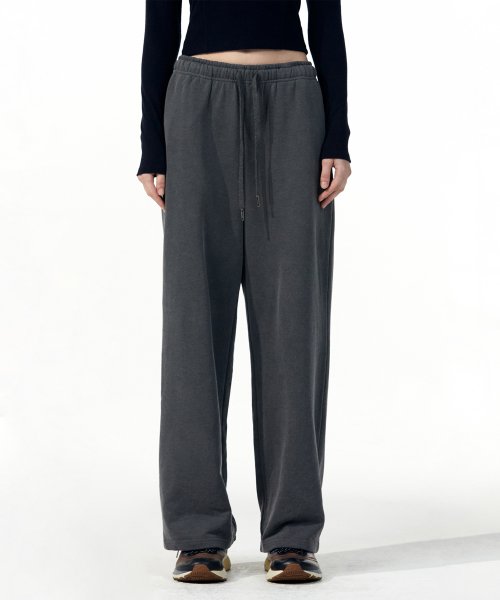 Signature pigment wide pants - CHARCOAL GREY