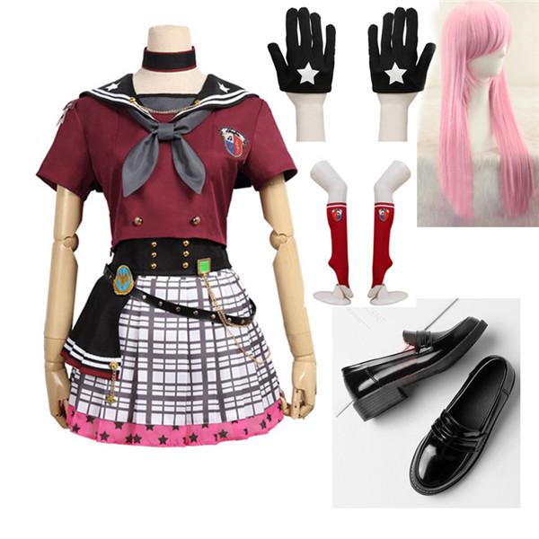 【SNS話題沸騰】BanG Dream!(バンドリ!)Afterglow 上原 ひまり(うえはらひまり)風 コスプレ衣装 ロストワンの号哭 靴 ウィッグ