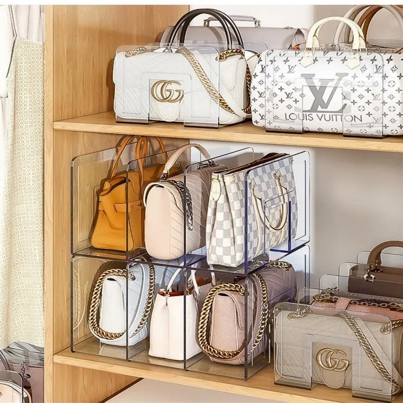 クローゼットを整理するための透明なアクリル収納ボックス,3/4グリッド,収納棚,仕切り,家庭用