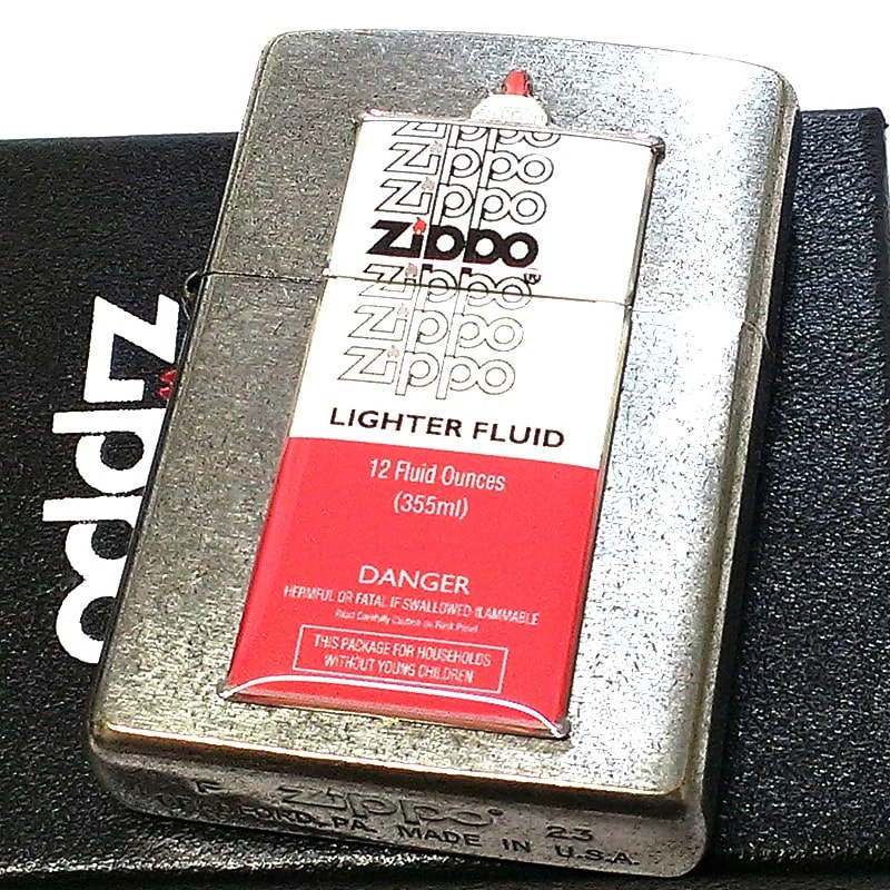 ZIPPO ライター オイル缶メタル ジッポ 1970s メタル貼り レッド ホワイト アンティークシルバー クロームユーズドフィニッシュ エポキシ樹脂 お洒落 赤白 メンズ プレゼント ギフト 5,658円
