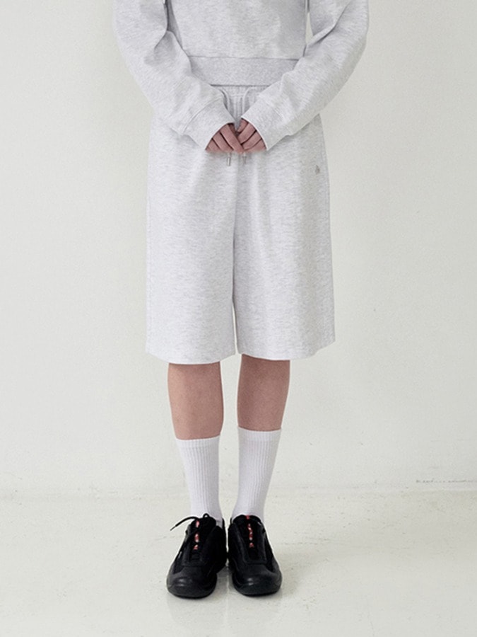 KIRSH PLAIN HALF BANDING PANTS [MELANGE GRAY]