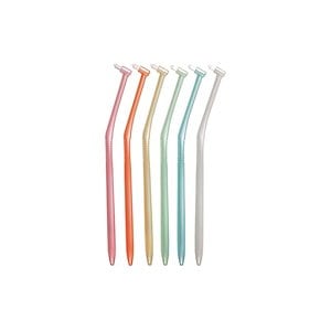 ワンタフトブラシ ふつう 歯科専用部分磨き 歯間磨き 矯正用 アソート6本 キャップ1個
