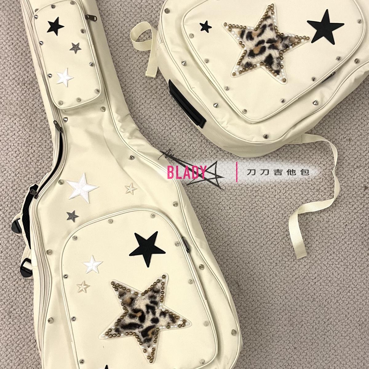 [leopard Print Star]ギターバッグパーソナライズされたパンクエレクトリックギターベース4041インチankenaural Guitar Special Piano Bass