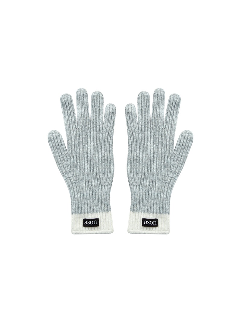 【AS"ON】 AURORA KNIT GLOVES / GRAY 手袋 正規品