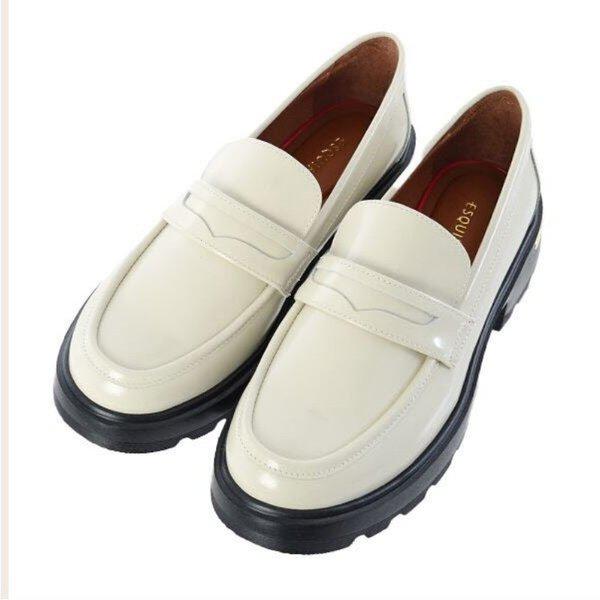 [] 女性チャンキーペニーローファー4CM(EQDSHL715WH) [P003733504]