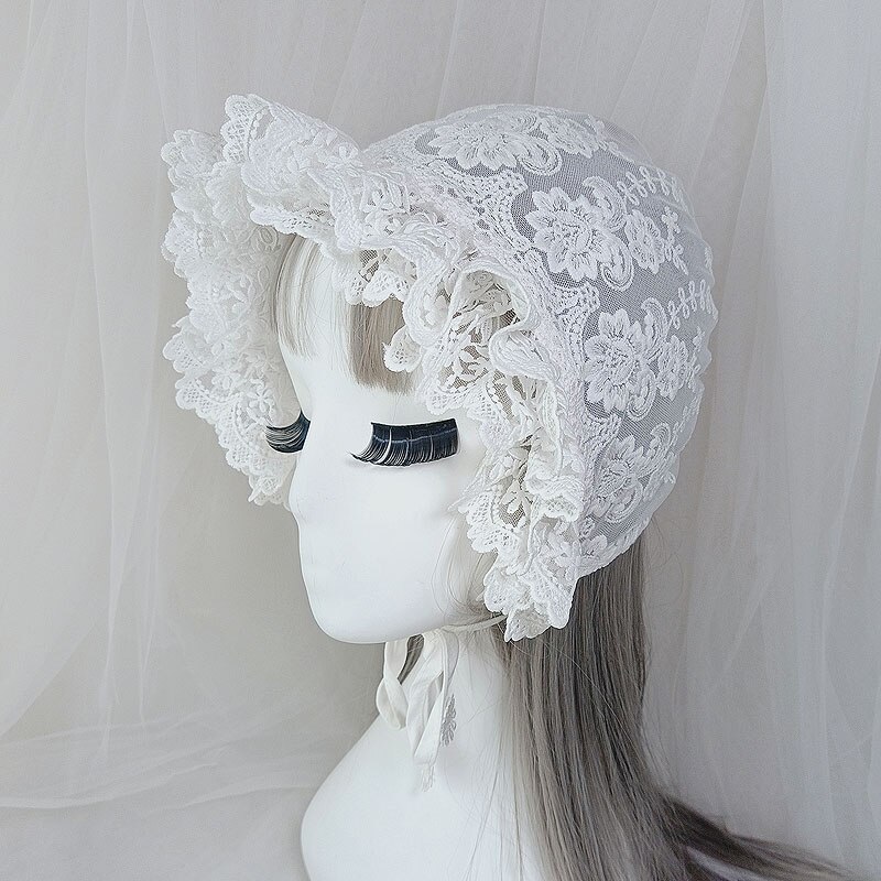 【送料無料】ロリータレースメッシュコートハット写真写真太陽日焼け止め通気性親子bb帽子小道具魔女