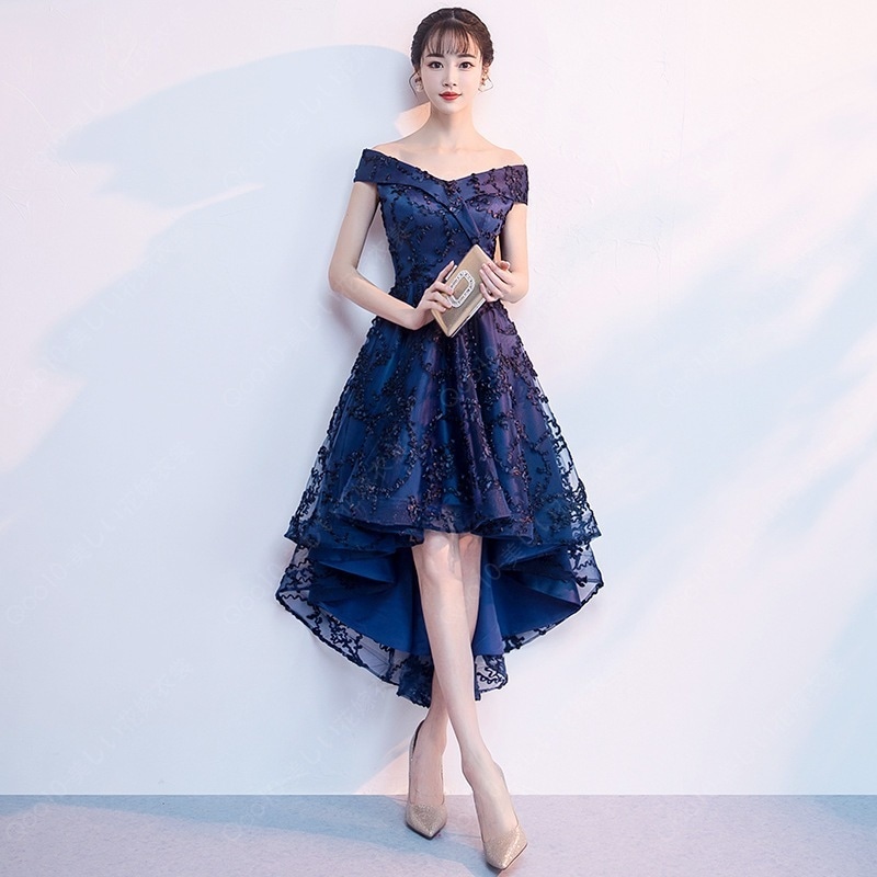 フィッシュテール オフショルダー パーティードレス ワンピース 成人式 ミディアム 20代 30代 ワインレッド 結婚式 花嫁 ブライズメイド 発表-98