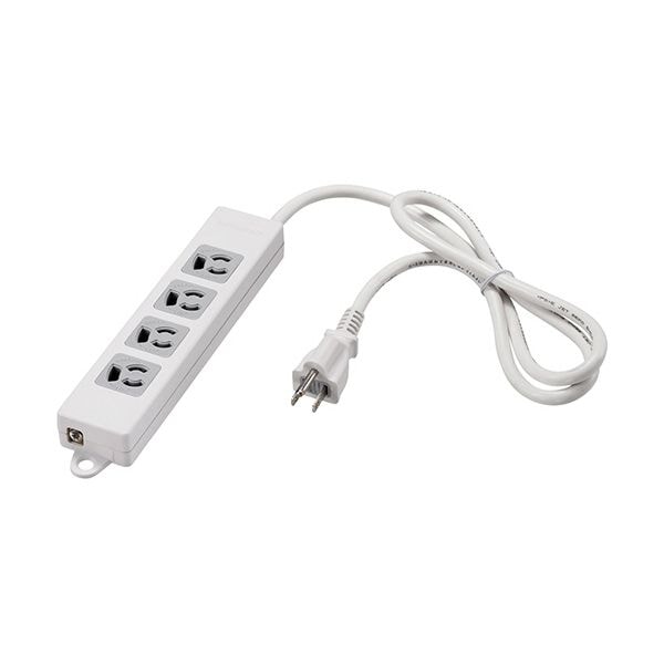 （まとめ） バッファロー 3ピン式電源タップ 4個口 変換アダプター付 ホワイト 1m BTML3410WH 1個 [x2セット]