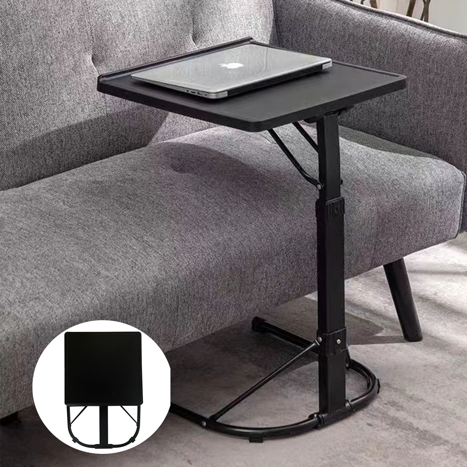 テーブル 昇降式 サイドテーブル 高さ調整 角度調整 折りたたみ式 簡単組立 軽量 インストール不要