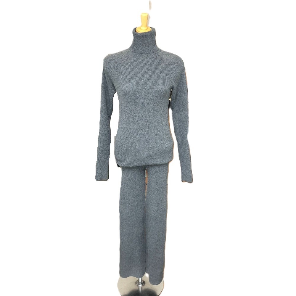 セットアップ ハイネック ニット ワンピース&パンツ ワンピース 洋服 ポリエステル グレー