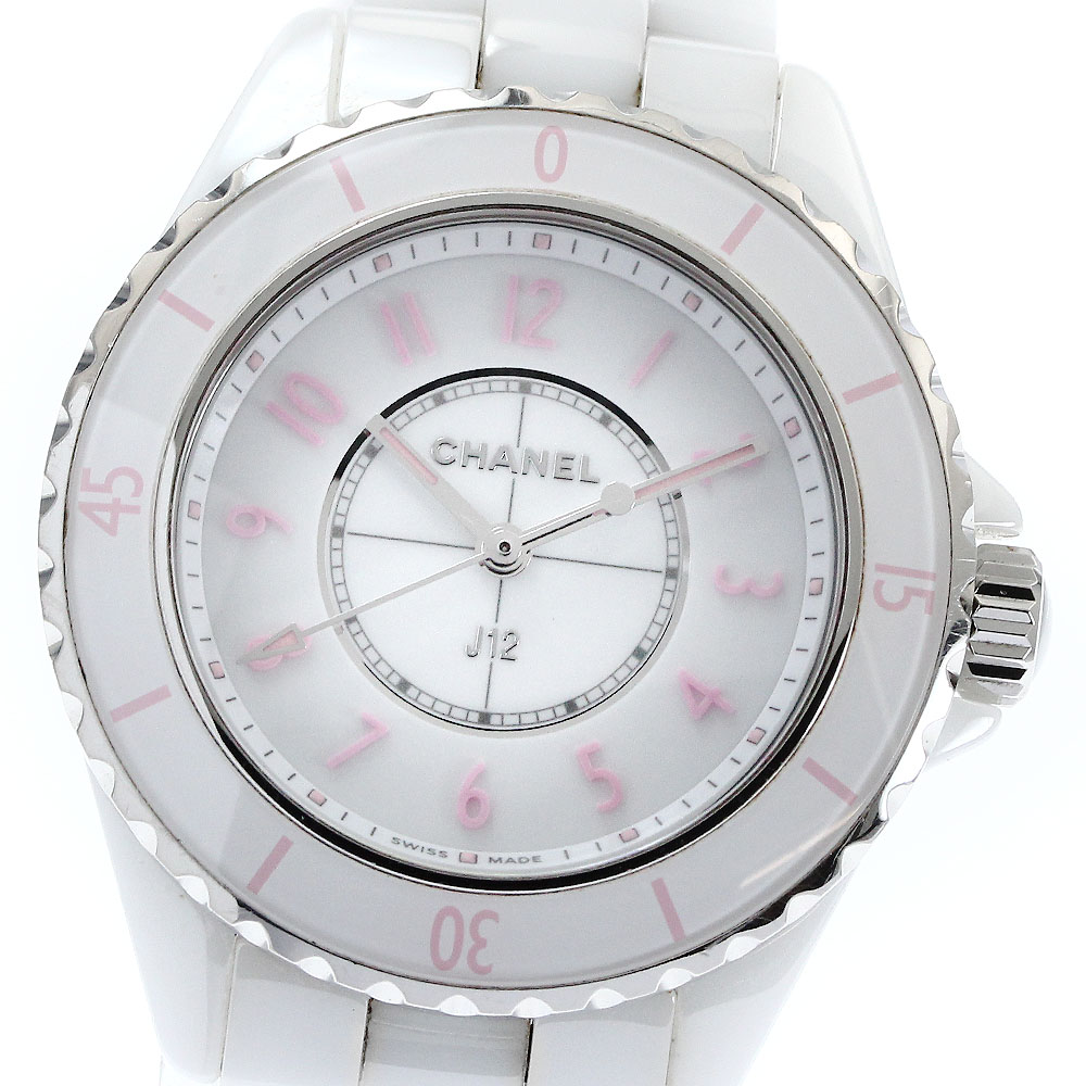 シャネル CHANEL H6755 J12 ピンク ブラッシュ 世界限定1200本 クォーツ レディース 良品 保証書付き_869166【中古】
