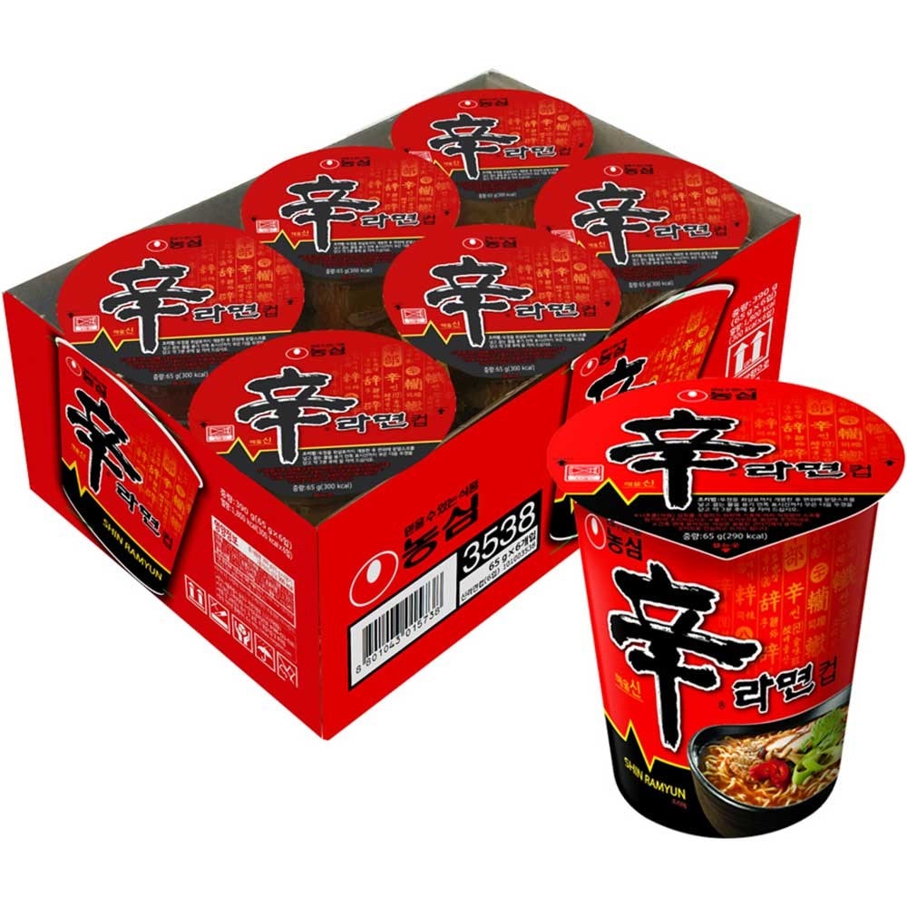 【韓国食品 農心】スナック麺/コシ感（65gX6個）/カップラーメン/韓国ラーメン/インスタントラーメンノンシムシンラーメンカップ65g6個