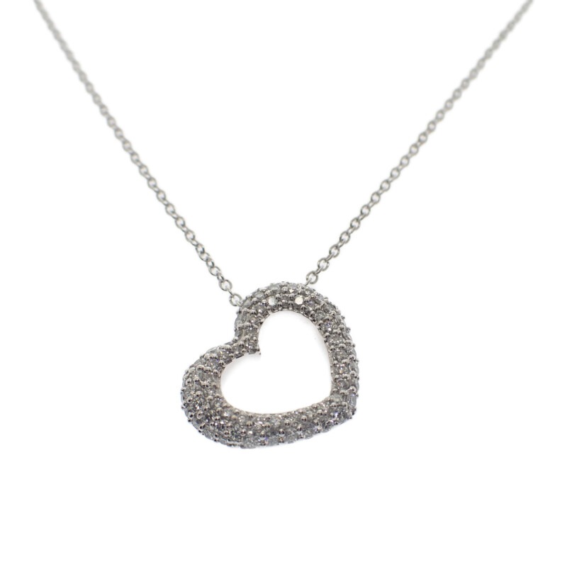 エモツィオーネ GL0003N110WDWG ネックレス K18WG ホワイトゴールド ダイヤモンド レディース【Aランク】