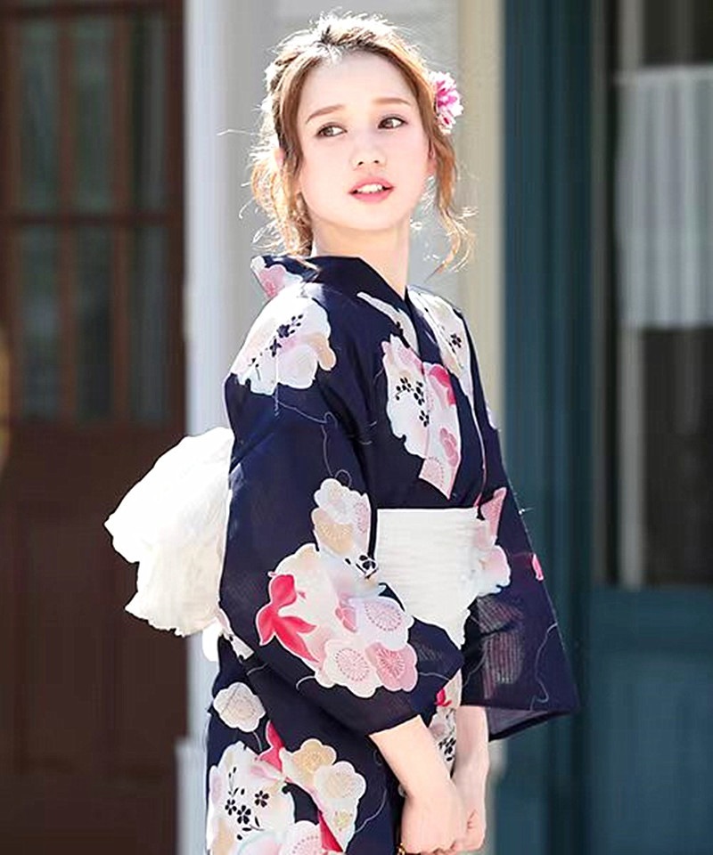 【急速出荷】日本の着物 ゆかた 女性 伝統的 フォーマル コットン 日本のレトロ写真旅行服 Yukata