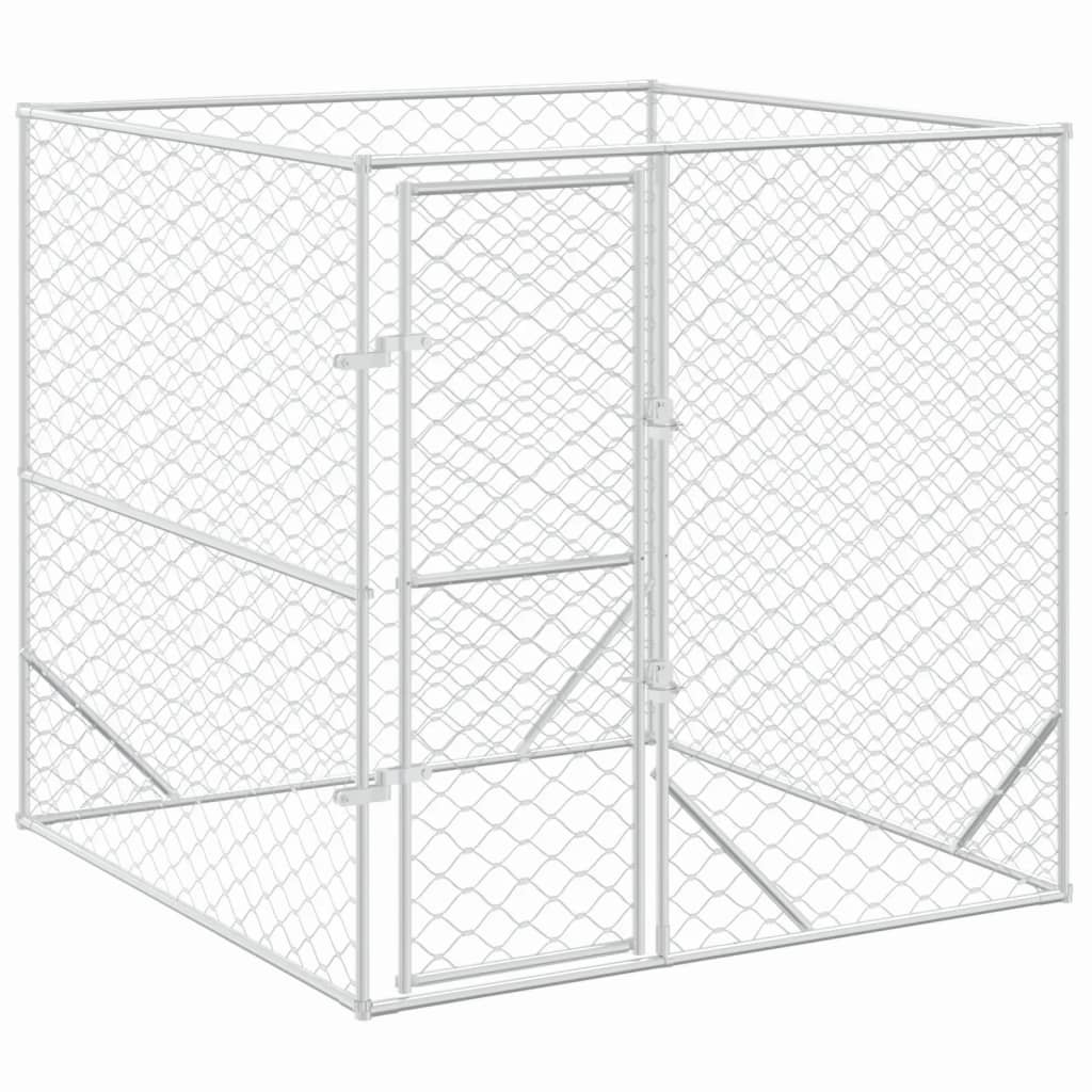 屋外用犬小屋 シルバー 2x2x2m 亜鉛メッキ鋼製