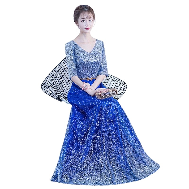 パーティードレス 結婚式 ドレス ロングドレス 演奏会 ドレス 二次会 ウェディングドレス Aライン ドレス パーティー ピアノ お呼ばれ レディース-01-866