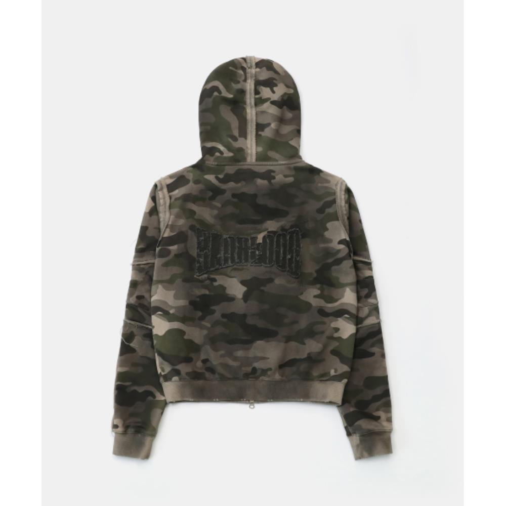 BADBLOOD Low Edge Hoodie Slim Fit Light Camo w-hde25-012