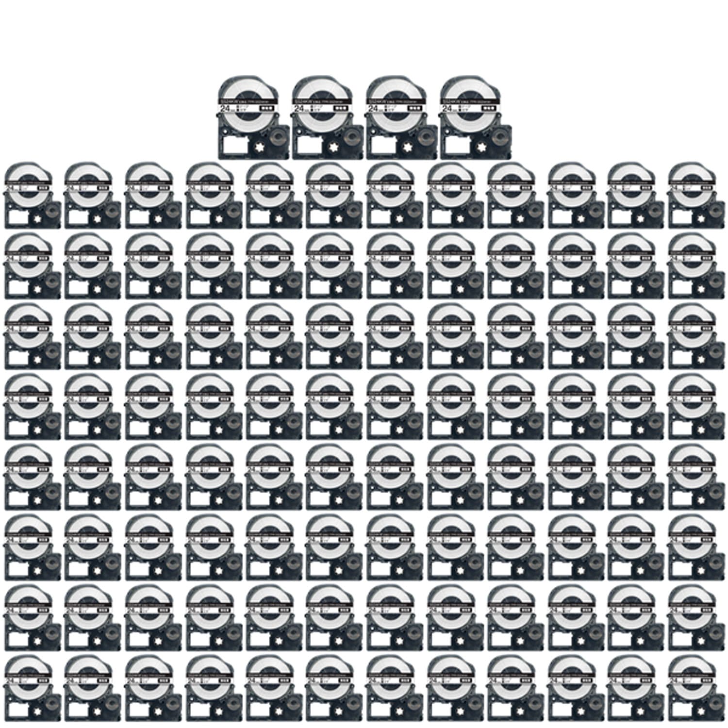 キングジム用 テプラ PRO 互換 テープカートリッジ SS24KW 白ラベル 強粘着 100個セット 24mm／白テープ／黒文字