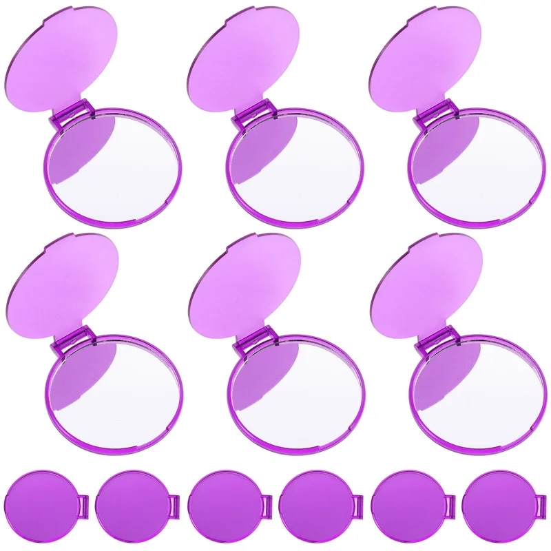 ミニ折りたたみ式化粧鏡,トラベルウォレット,トートバッグ,ポケットミラー,パープル,オレンジ,ランダム,ギフト,24個