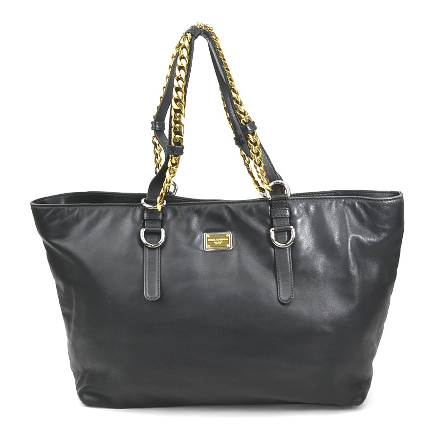 ドルチェアンドガッバーナ DOLCE&GABBANA ハンドバッグ レザー/メタル ブラック レディース h30563a