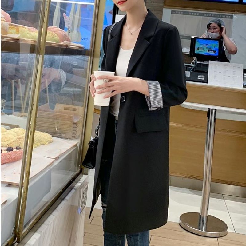 ロング テーラードジャケット レディース アウター ジャケット コート 春 スーツコート ライトアウター 長袖 大きいサイズ 春コート 黒ジャケット ブラック 黒 P07
