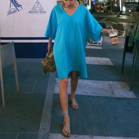 ワンピース Iライン ミニ丈 膝上 半袖 ワイド 無地 大人可愛い シンプル カジュアル 大人 おしゃれ かっこいい レトロ エスニック 大人カジュアル 大人女子 ラフ ボーイッシュ 存在感