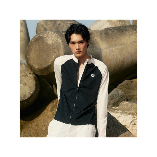 キャンプ レギュラーフィット ジップアップ ラッシュガード A5BM1PR08BLK