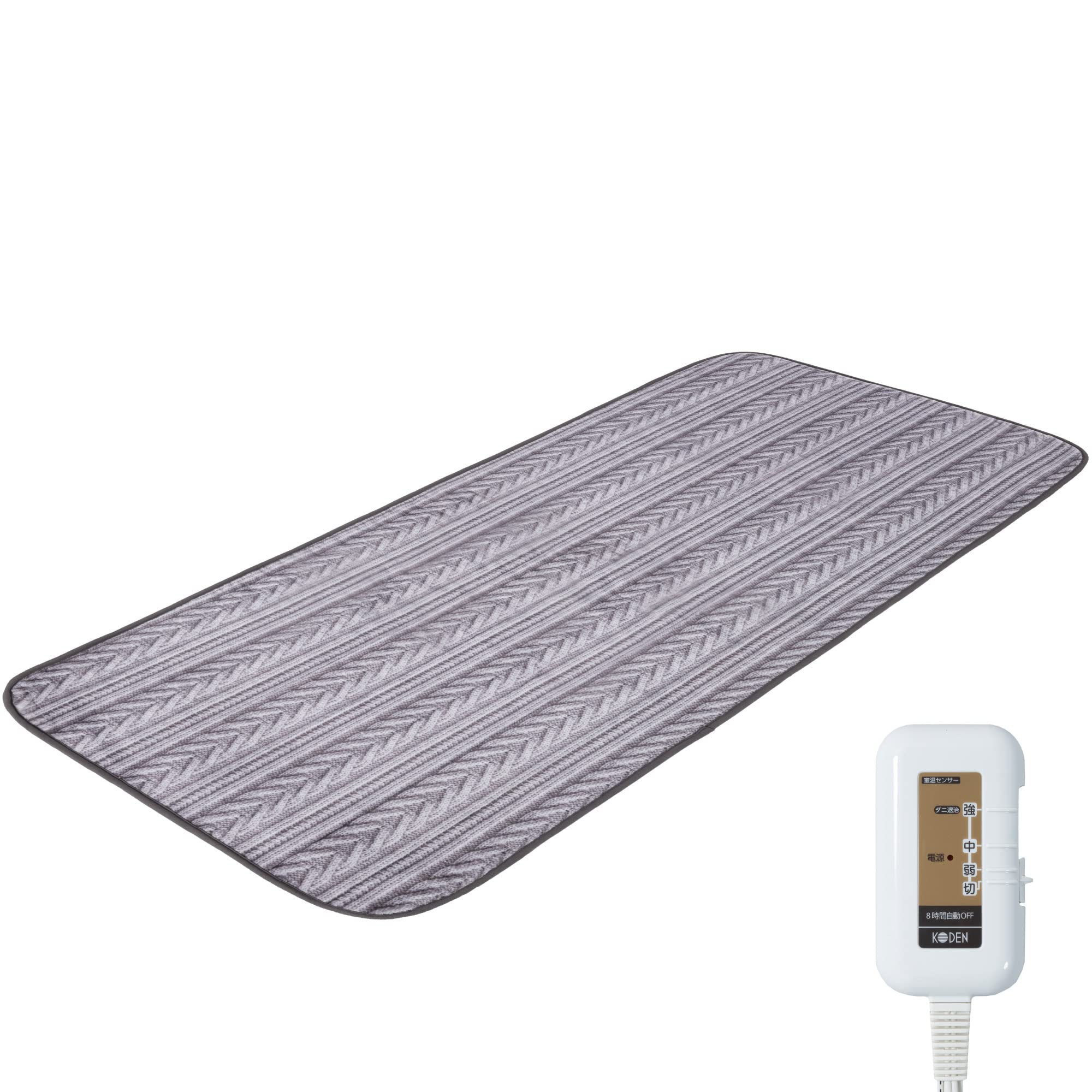 広電(KODEN) ホットマット らく寝ぼう グレイ フランネル 180×80cm 洗える 消臭機能 デオテックスライト 抗ウイルス ダニ退治 8hOFF 室温センサー付 スライド温度調節 CWR18
