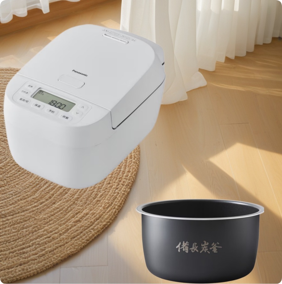 IHジャー炊飯器 備長炭釜 5.5合炊き ホワイト SR-N210D-W