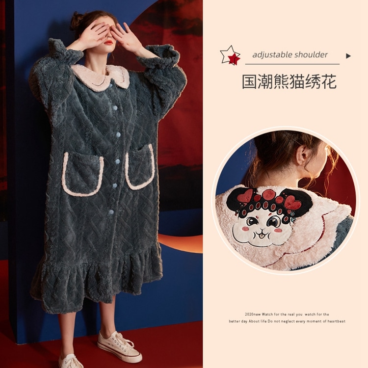 大きいサイズ 寝間着 マタニティパジャマ 韓国 大人 可愛い ルームウェア 秋冬 もこもこフランネル