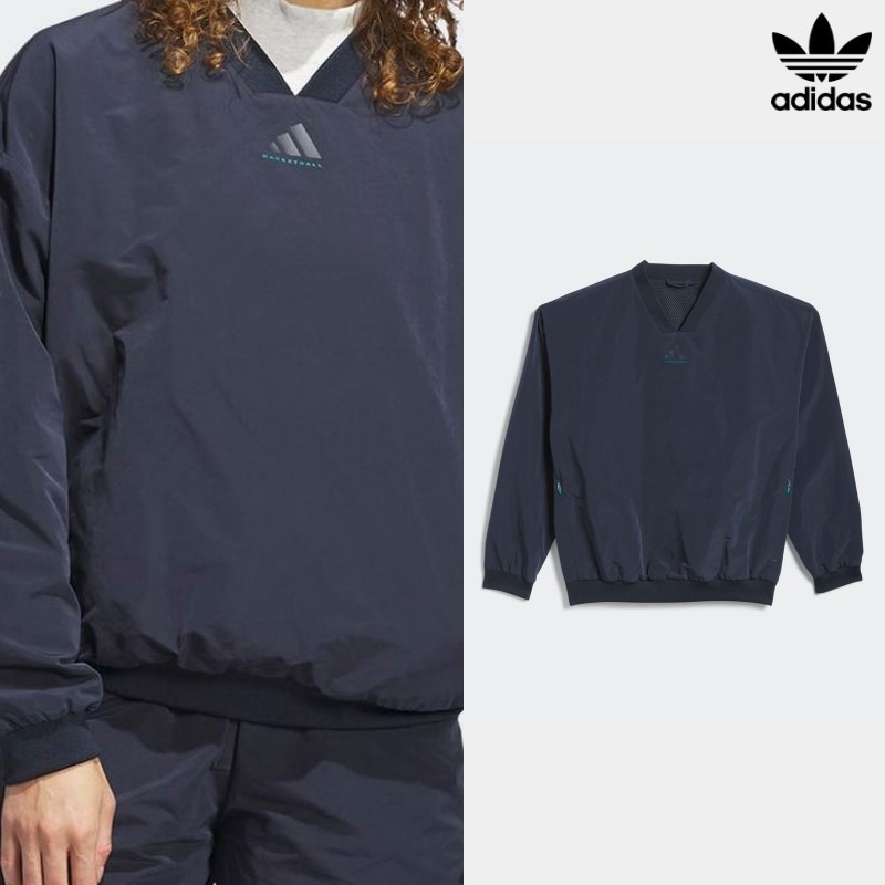 [ADIDAS] アディダス アディダス バスケットボール ウーブン クルーネックスウェット / NAVY