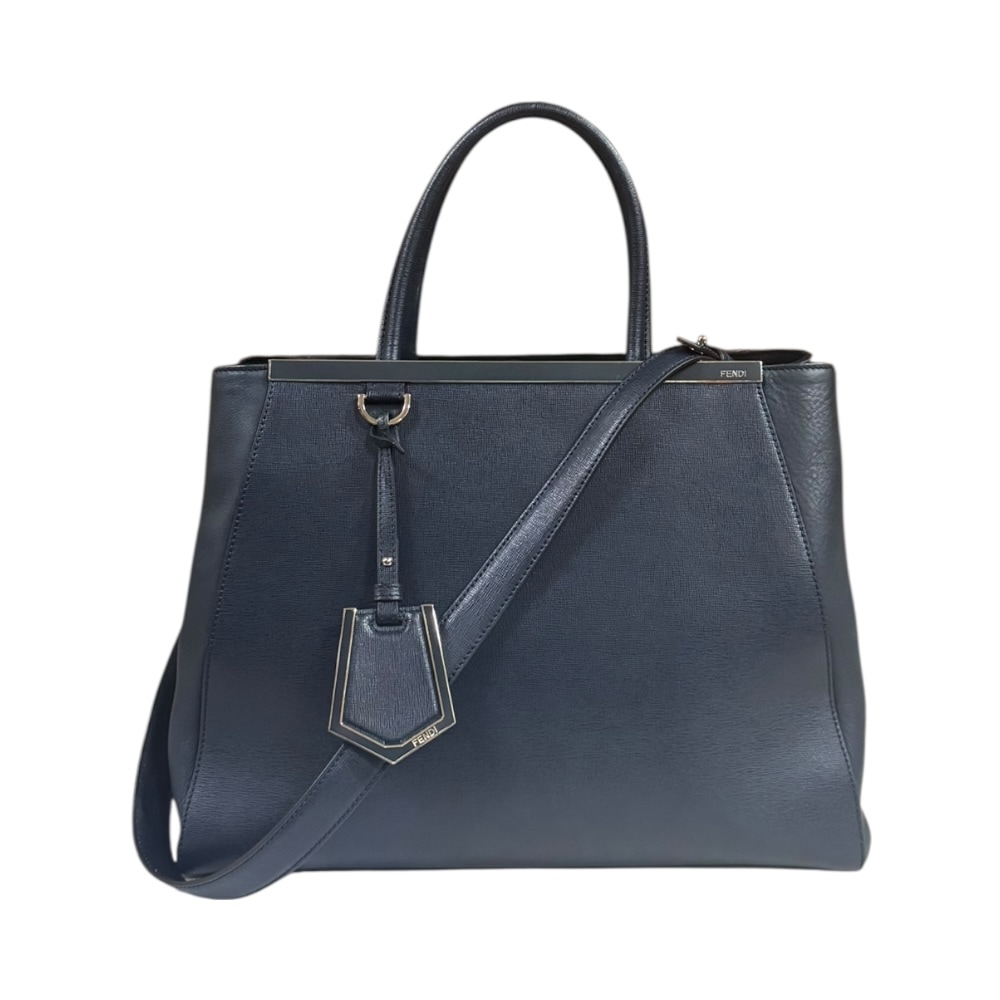 フェンディ トゥージュール ショルダーバッグ レザー 8BH250 ネイビー FENDI 中古