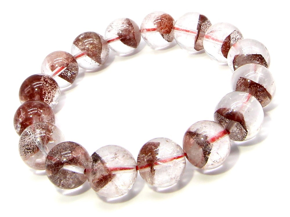 レッド ファントムクォーツ ブレスレット 12mm パワーストーン ブレスレット レディース メンズ 天然石 数珠 アクセサリー メンズブレスレット レディースブレスレット パワーストーンブレスレット