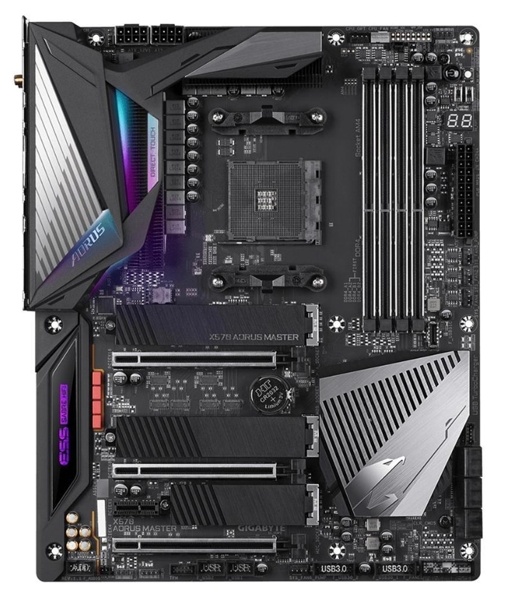 GIGABYTE X570 AORUS MASTER (rev. 1.2) AMD Ryzen 3000 PCIe 4.0 SATA 6Gb/s USB 3.2 AMD X570 ATX Mother