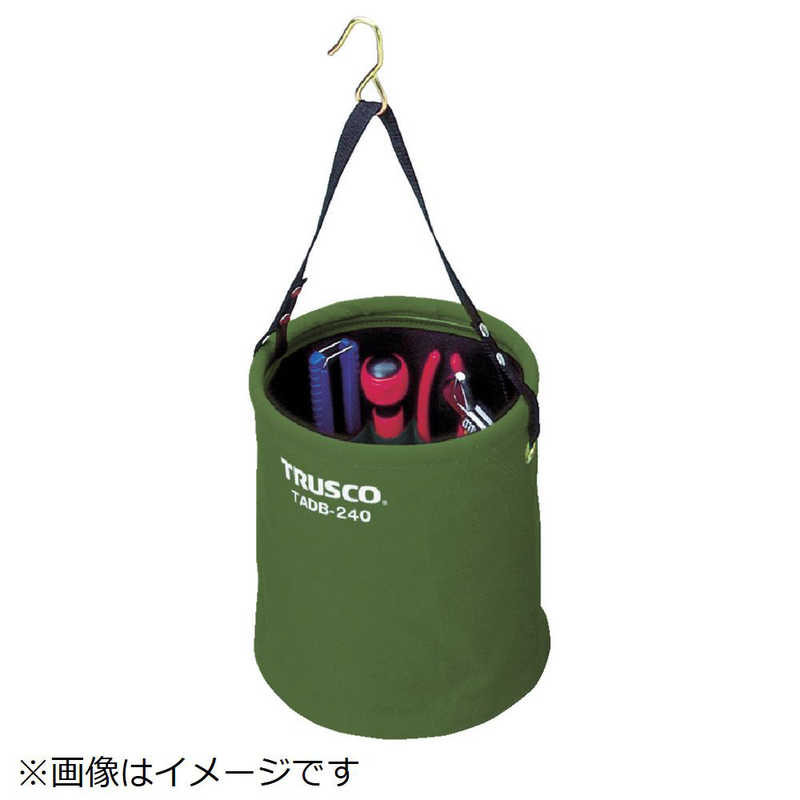トラスコ中山　アタッチメント付電工バケツφ270×300 OD色　TADB270OD