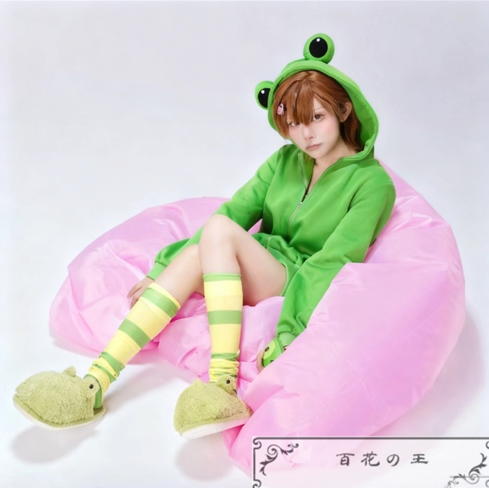 在庫品 とある科学の超电磁炮 御坂美琴 ゲコ太の着ぐるみパジャマ コスプレ 衣装 コスチューム