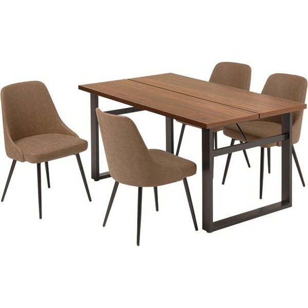 LT-4771DBR-60PBR-5S ダークブラウン/PUブラウン ダイニング5点セット メーカー直送 26,579円