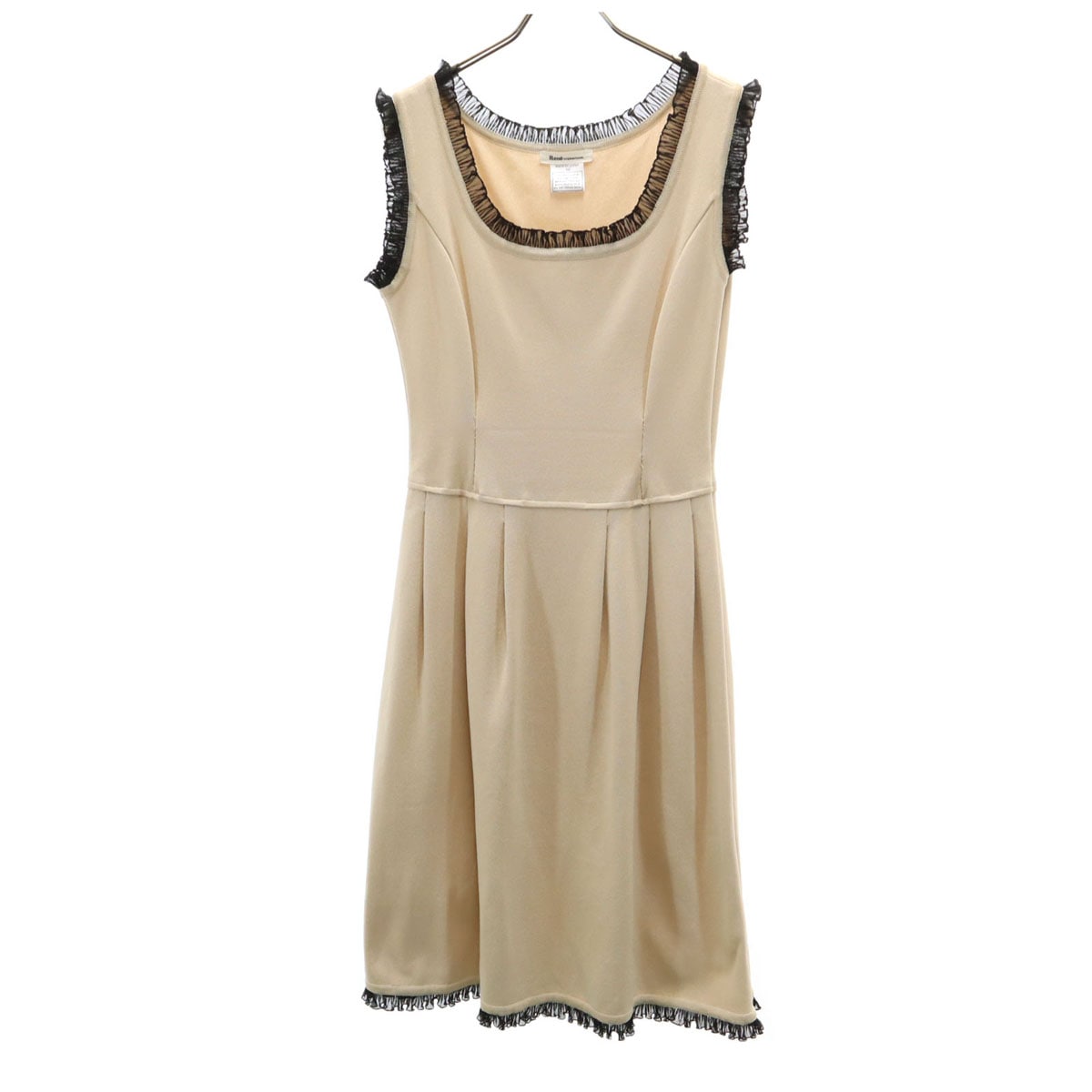 Rene ルネ ノースリーブ ニット ワンピース 36 ベージュ レディース 古着 5,216円